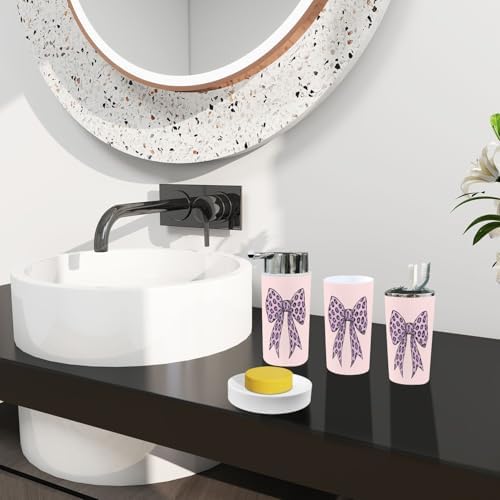 Boho Bathroom Accessory Set 6 Piece with Cute Quotes
