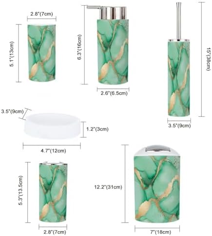 Boho Marble 6-Piece Bathroom Accessory Set