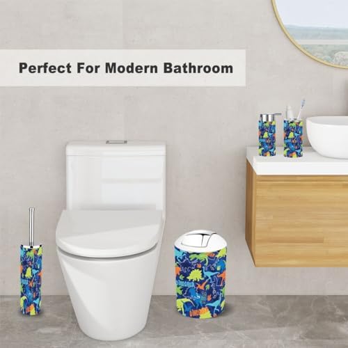 6 Piece Bathroom Accessory Set with Dinosaur Print 1