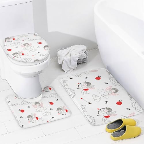 Kuizee Valentines Day Cute Kids Bathroom Accessories Set