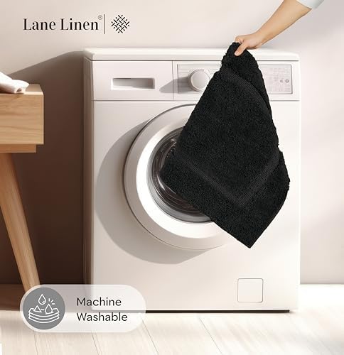 LANE LINEN 20 x 32 Non Slip Bath Mat - Black