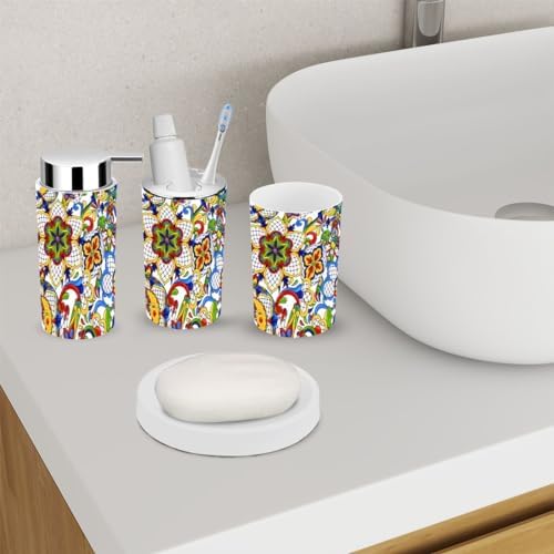 Mexican Talavera Bathroom Accessory Set 6 Piece