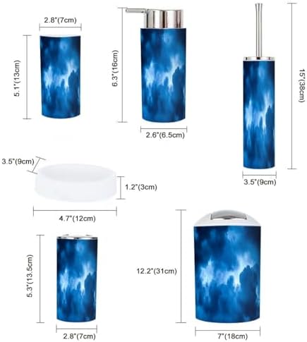 Boho Dark Clouds Bathroom Accessory Set 6 Piece