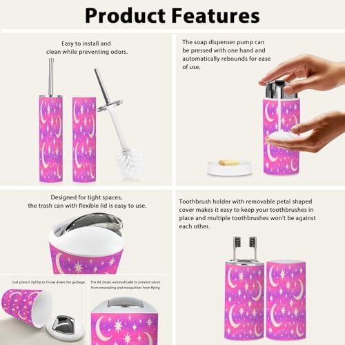 Boho Style Bathroom Accessory Set 6 Piece