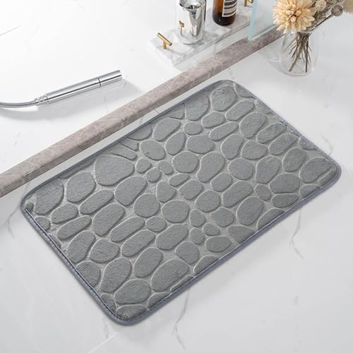 TOMURA 1pc Memory Foam Bath Rug Gray