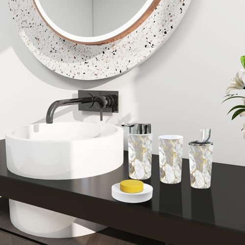 TRANQDEHOM 6 Piece Boho Luxury Bathroom Accessory Set
