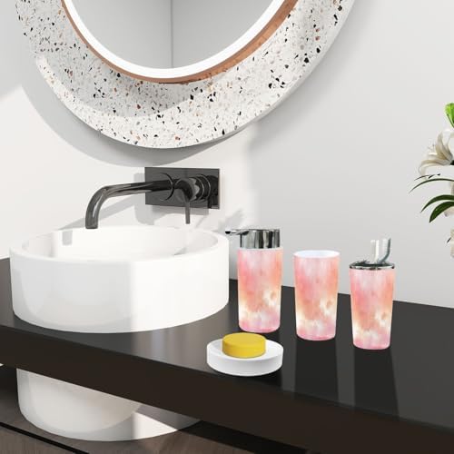 TRANQDEHOM 6 Piece Boho Trash Can and Bathroom Accessories Set