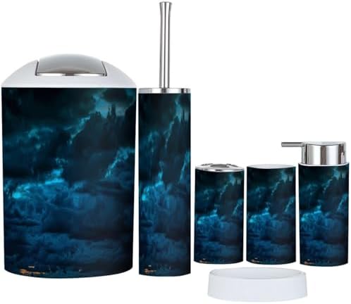 Boho Bathroom Accessory Set 6 Piece Modern 1