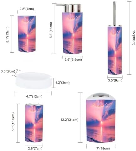 Boho Pink Bathroom Accessory Set 6 Piece 1