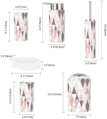 Boho Bathroom Accessory Set 6 Piece Modern Design 1