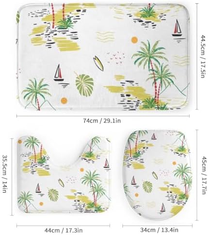 Kuizee 4-Piece Shower Curtain Set with Non-Slip Rugs 1
