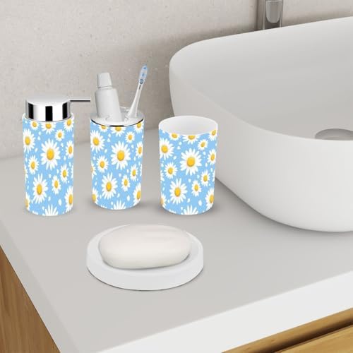 6 Piece Floral Bathroom Accessory Set 1