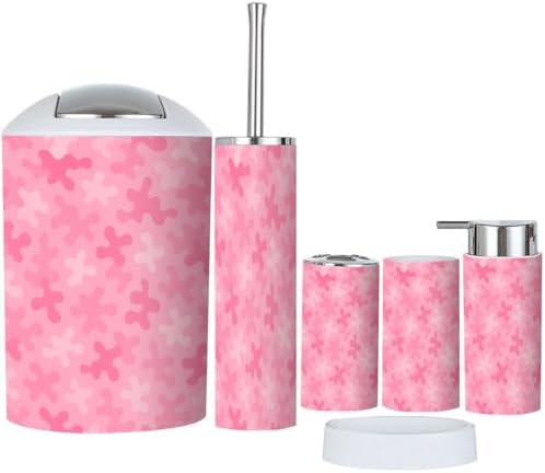 Boho Girly Bathroom Accessory Set 6 Piece