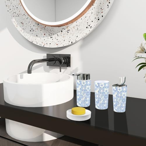 TRANQDEHOM 6-Piece Boho Trash Can Set for Bathroom