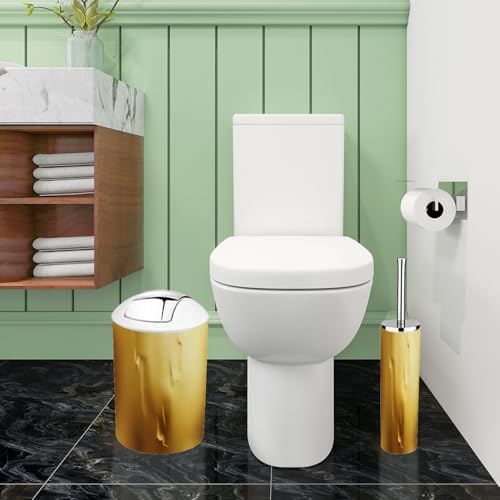 Boho Abstract Gold Bathroom Accessory Set 6-Piece