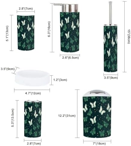 Boho Butterfly Bathroom Accessory Set 6 Piece