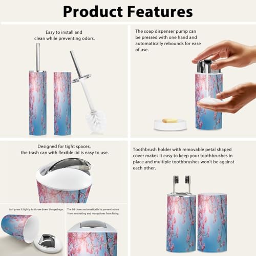 TRANQDEHOM 6-Piece Bathroom Accessory Set