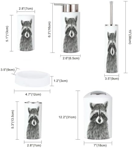 Cute Bathroom Accessory Set 6 Piece