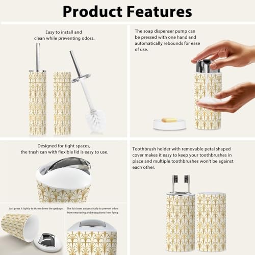TRANQDEHOM 6 Piece Boho Bathroom Accessories Set
