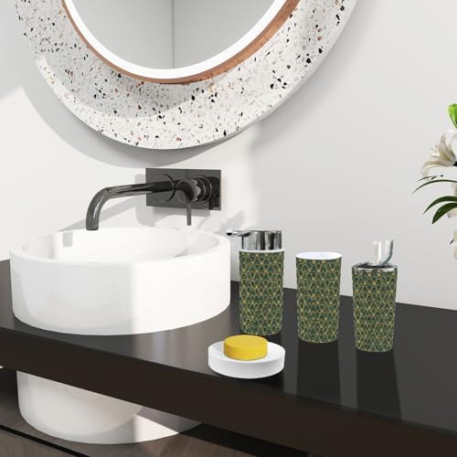 Boho Geometric Trash Can and Accessories Set 6 Piece