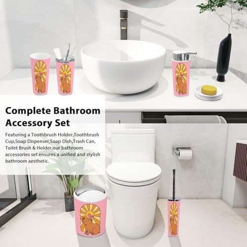 Boho Cute Cartoon Bathroom Accessory Set 6 Piece