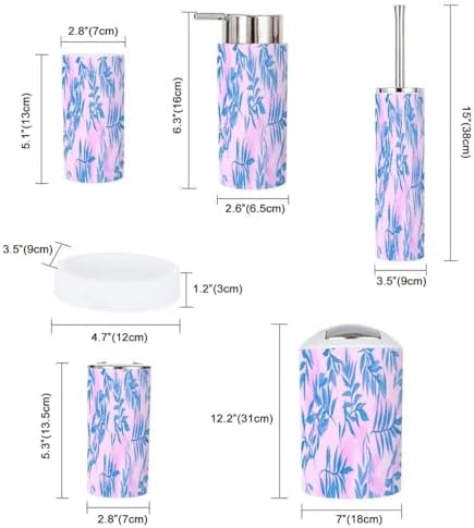 Boho Retro Bathroom Accessory Set 6 Piece 1