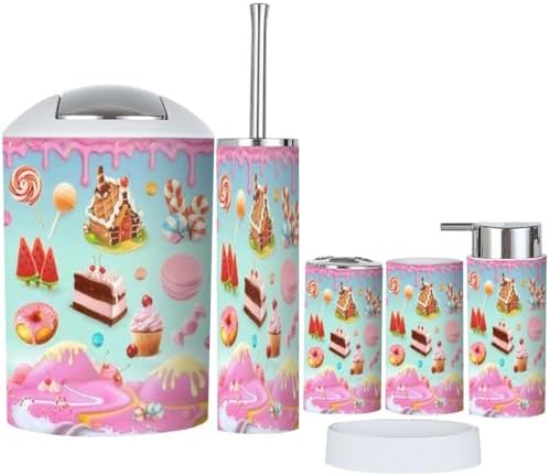 Bathroom Accessory Set 6 Piece Plastic