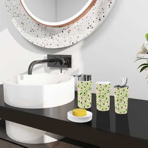 Boho Avocado Bathroom Accessories Set 6 Piece