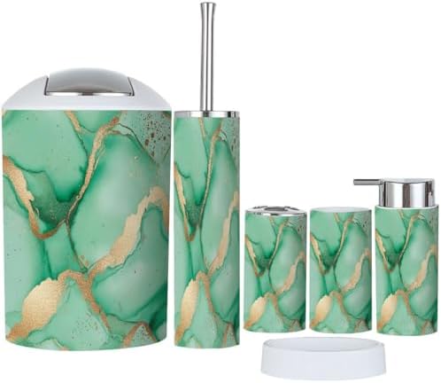 Boho Marble 6-Piece Bathroom Accessory Set