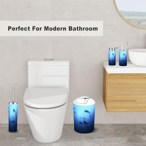 6 Piece Bathroom Accessory Set with Shark Design 1