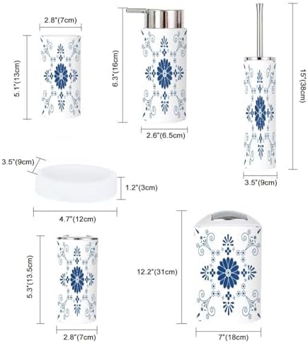 6 Piece Mexican Ceramic Bathroom Accessory Set
