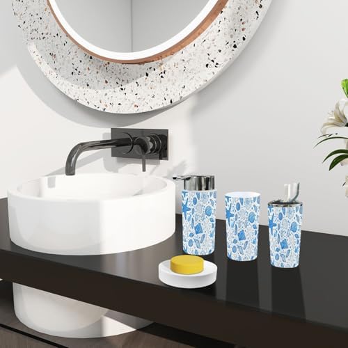 Boho Sea Bottom Bathroom Accessory Set 6 Piece