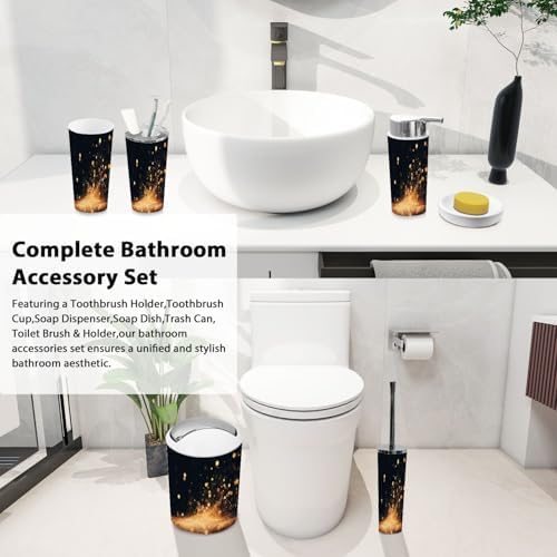 Boho Glitter Bathroom Accessory Set 6 Piece
