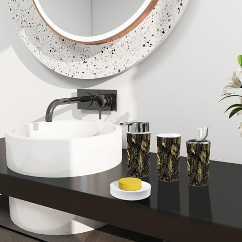 TRANQDEHOM 6-Piece Boho Tropical Bathroom Accessory Set