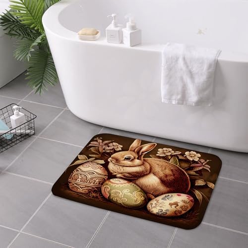 Soft Flannel Bath Mat with Non-Slip Design and Rainbow Pattern