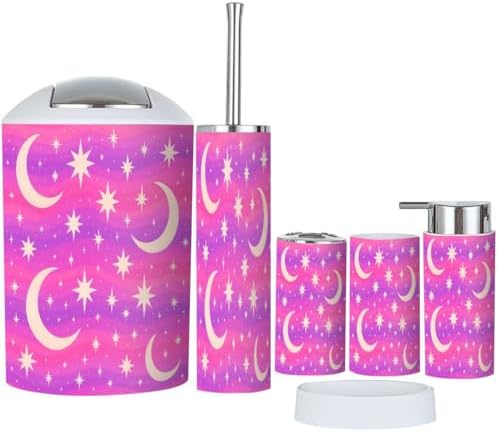 Boho Style Bathroom Accessory Set 6 Piece
