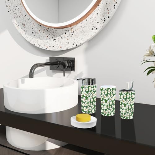 Boho Daisy Bathroom Accessory Set 6 Piece 1