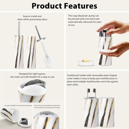 Boho Luxury 6-Piece Bathroom Accessory Set