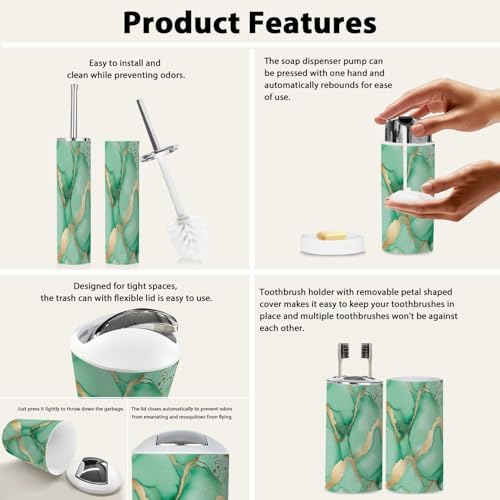Boho Marble 6-Piece Bathroom Accessory Set