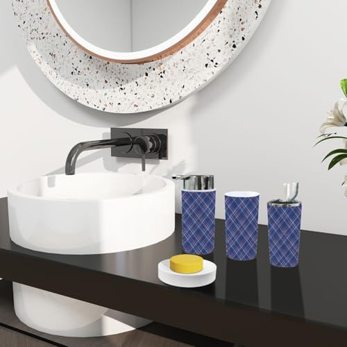 Boho Tartan Bathroom Accessory Set 6 Piece