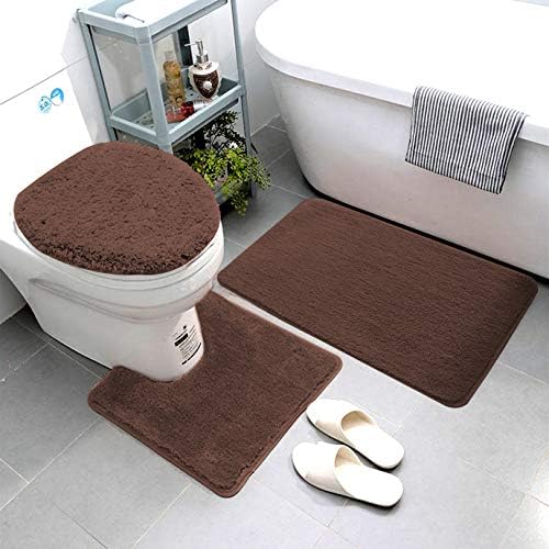 Smart Linen 3 Piece Bathroom Rug Set - Non Slip Super Soft Stylish