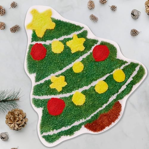 Christmas Tree Rug Cute Non-Slip Bath Mat for Bathroom