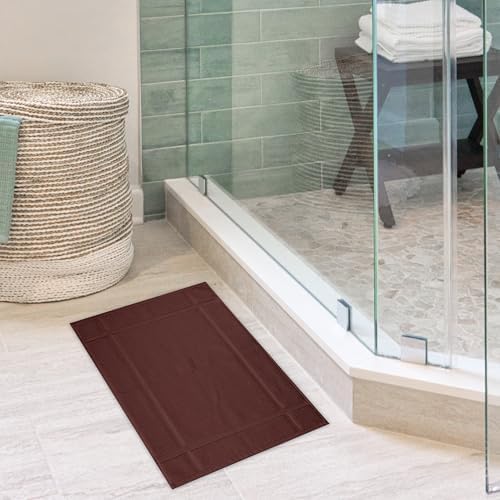 Ample Decor Cotton Bath Mats 2 Pack - Brown