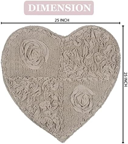 Home Weavers Modesto Bath Rug 25x25 Heart Linen