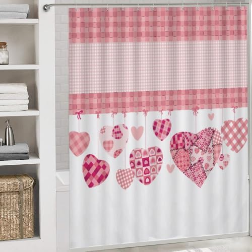Kuizee Valentines Day 4-Piece Shower Curtain Set