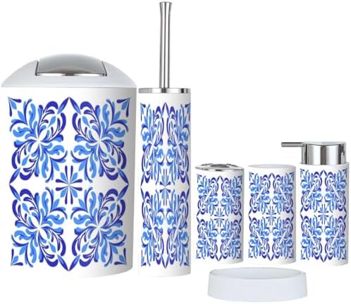 6 Piece Bathroom Accessory Set Durable Plastic