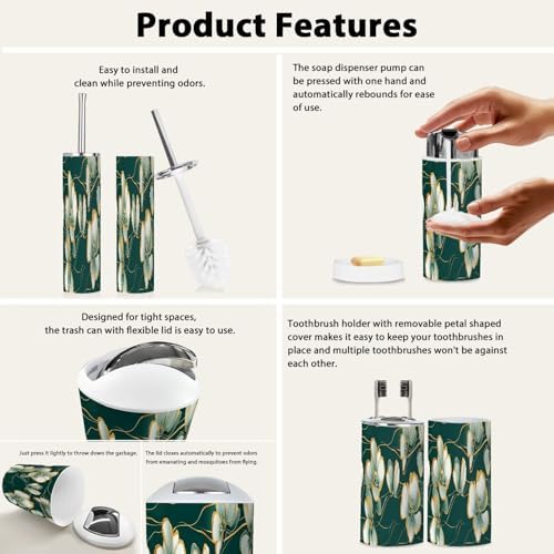 Boho Luxury Bathroom Accessory Set 6 Piece 1