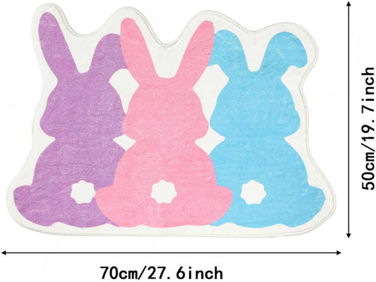 YIWULA Easter Bunny Rug Non Slip Washable Bath Mat