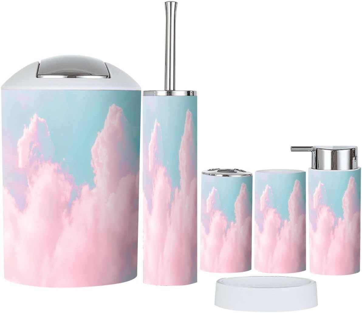 Boho Cloud Series 6 Piece Bathroom Accessory Set