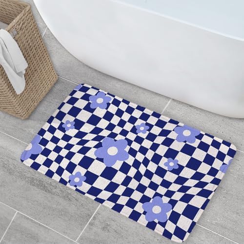 Vigesun Flower Bathroom Rug Non Slip Plush 16x24 Purple